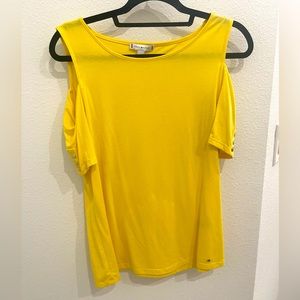 Tommy Hilfiger Yellow Cold Shoulder Top